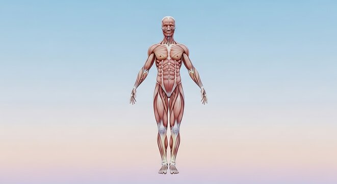 Human body anatomy muscle structure.