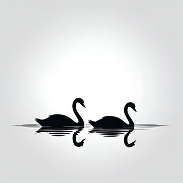 Swan Silhouette Vector Graphics