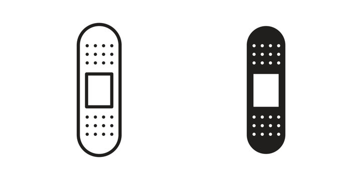Band aid icon in line design. editable stroke icon vector. EPS10
