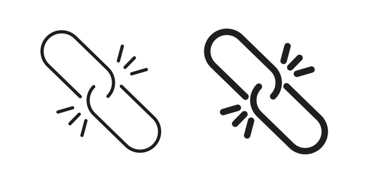 Broken link icon in line design. editable stroke icon vector. EPS10