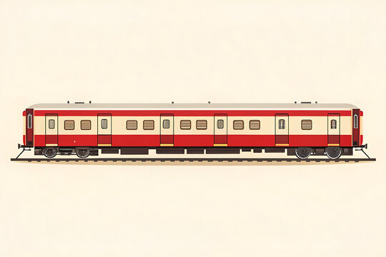 Indian train minimal vector  side view  flat colors