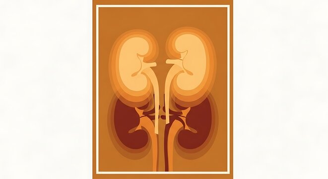 Human Kidney Anatomy Medical Illustration.