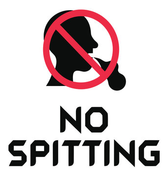 no spitting warning sign illustration design.