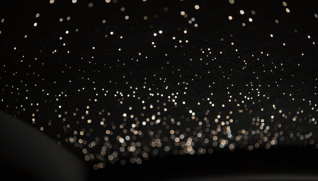 Black Alcantara car roof texture with glowing fiber optic starlight headliner