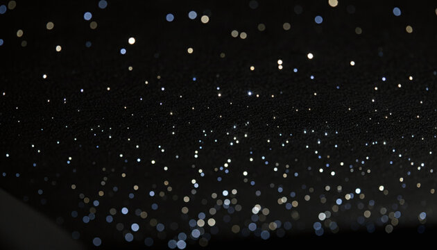 Black Alcantara car roof texture with glowing fiber optic starlight headliner