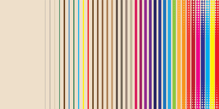 Abstract retro 70s background vector. Colorful vintage 1970 grunge stylish wallpaper with lines, stripes shapes. Illustration design suitable for poster, banner, decorative, wall art.