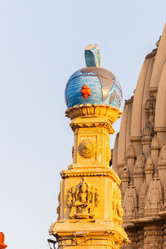 famous somnath temple historic pillar Baan Stambh or Arrow Pillar at day