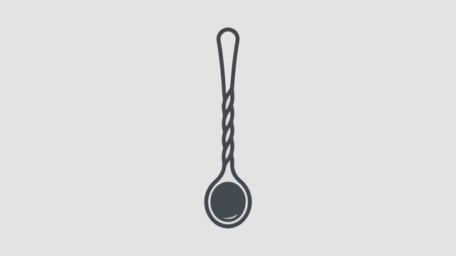 A clean minimalist icon of a cocktail mixer with a twisted handle on a light gray background for drink and barware designs