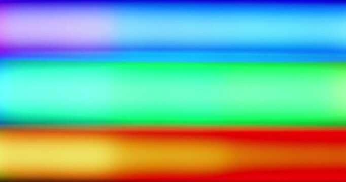 Rainbow Gradient Stripes. Abstract video featuring horizontal multicolored stripes that smoothly blend into each other in gradients.