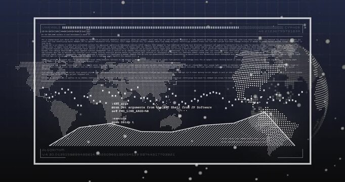 Animated analytics HUD drawing polyline filling hatched area updating console text tracking metrics