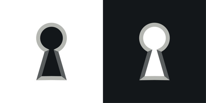 Vector flat lock key hole. Keyhole icon.