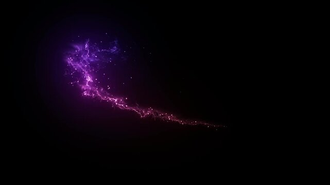 Shiny magical particles background moving through a path. Particle Trail Abstract Glitter Explosion