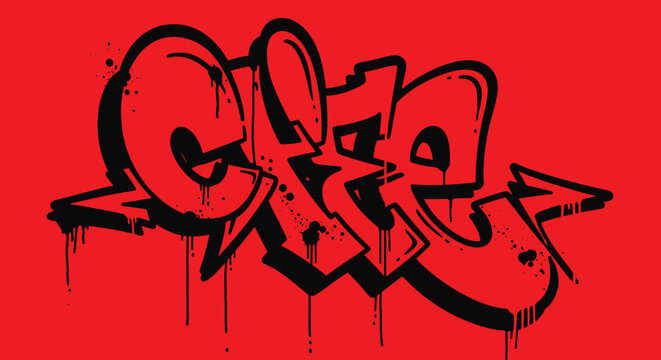 Graffiti art in black color.