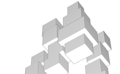 Fototapeta premium abstract modular architecture 3d illustration
