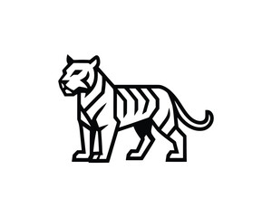 Obraz premium Geometric Tiger Animal Silhouette Modern Business Logo Design