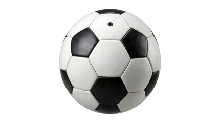 Fototapeta premium Classic black and white soccer ball isolated on a pristine white background for sports competition and team games