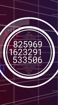 Vertical video: HUD getting feed, updating numbers, rotating ring, graphs shifting, showing finance