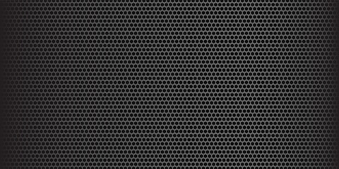 Close-up macro of black steel grid texture,Black iron speaker grid texture. Speaker mesh as background. © Roni Febriansyah