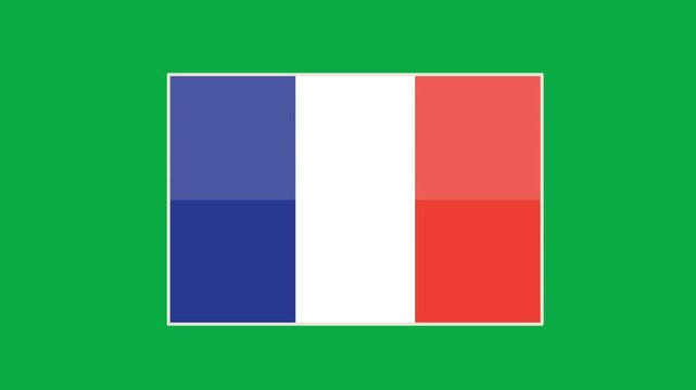 France flag icon on green screen background for video editing and projects