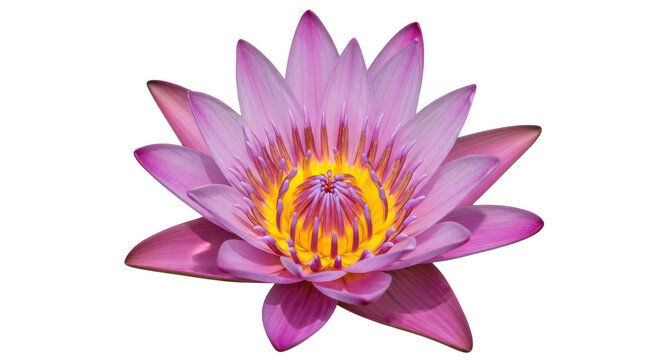 Pink lotus flower on transparent background