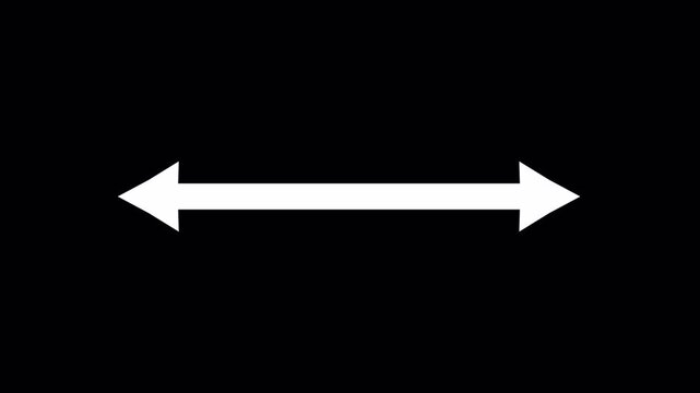 double side arrow icon distance concept double side arrow animation left and right side arrow  animation in transparent background in 4K animation with alpha channel 