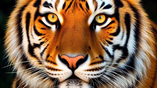 Closeup of a tigers face