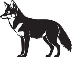 Vector black and white wolf illustration © Sabit