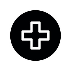 Obraz premium Medical Cross Positive Round Badge Solid Illustration