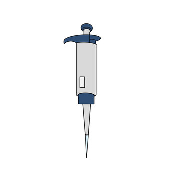 Laboratory micropipette illustration isolated on white background