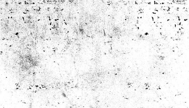 Grunge texture with scattered black specks and scratches on white background, creating distressed effect