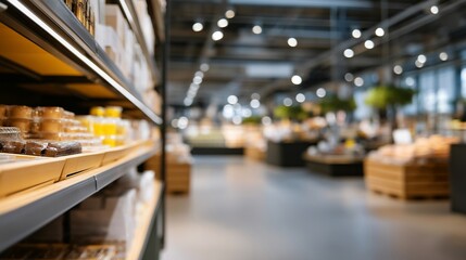 Fototapeta premium Edge computing in retail store analyzing customer traffic patterns, local processors tracking shopping behavior and inventory needs in real-time without cloud upload delays, perfect for smart