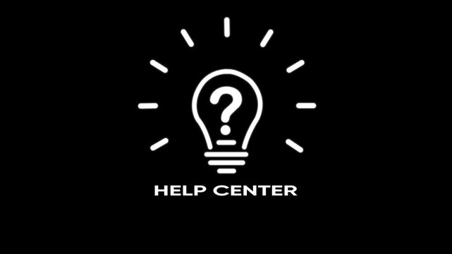 Help center light bulb with question mark symbolizing assistance and support services