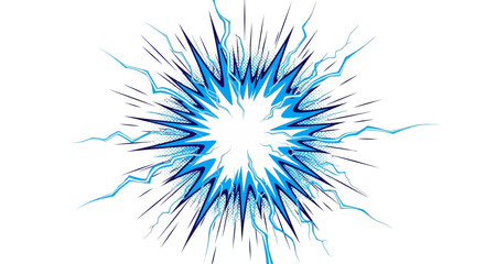 Obraz premium Blue Electric Energy Burst with Lightning Strikes