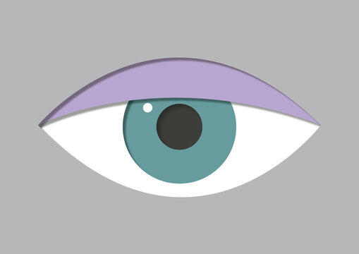 Drooping eyelid, illustration