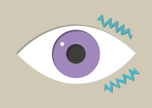 Eye twitching, conceptual illustration
