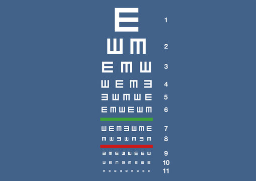 Eye exam chart, illustration