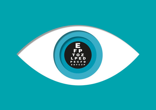 Eye exam, conceptual illustration