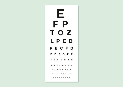 Eye exam chart, illustration