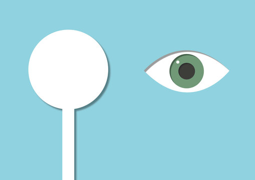 Eye exam occluder, illustration