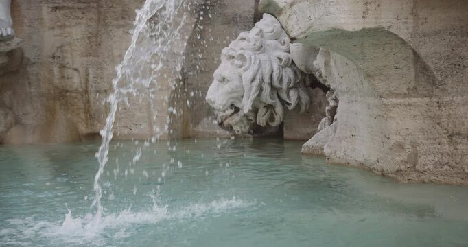A close-up of the Fountain of the Four Rivers in Piazza Navona, Rome.