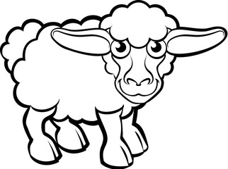 Obraz premium A sheep farm animal cartoon character illustration