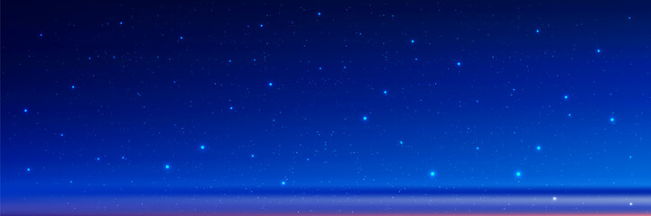 Fototapeta premium Pastel gradient sky background with glittering stars and soft clouds creates a dreamy evening atmosphere perfect for fairy tale designs and magical starry backdrops.