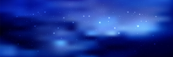 Fototapeta premium Pastel gradient backdrop with twinkling celestial elements, soft purple and blue tones blending into a dreamy twilight atmosphere perfect for whimsical designs. Vector Illustration.