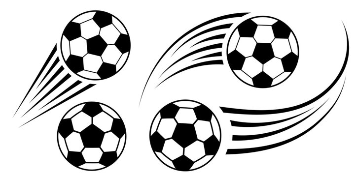 Soccer ball football icon set vector, through sport and world cup 2026 graphic