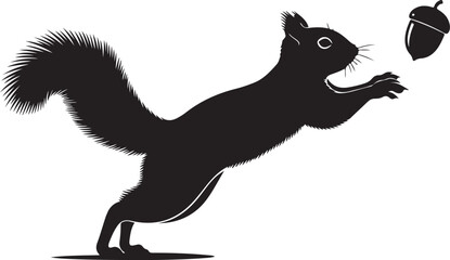Black silhouette squirrel vector © Sabit