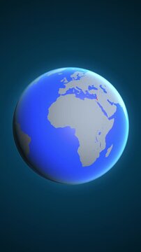 The animation shows a graphic representation of the earth and highlights the location and map of Israel colored red in vertical format.