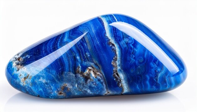 Azurite Cobalt Blue Stone Isolated On White