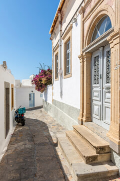 Chora Village old street view in Patmos Island