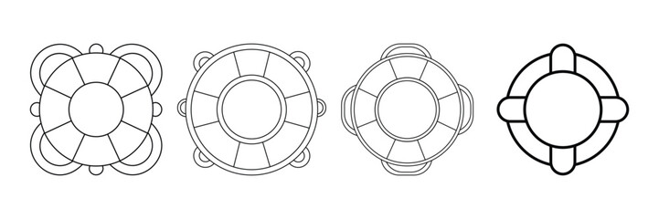 Life Buoy & Rescue Ring Icon Set – Safety, Water Rescue & Lifebuoy Symbols © Firoz Art Studio99