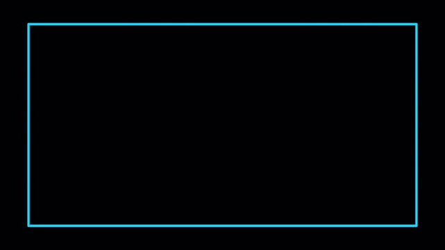  flat outline rectangle shape animation in transparent background line drawing style motion graphic in 4K animation with alpha channel